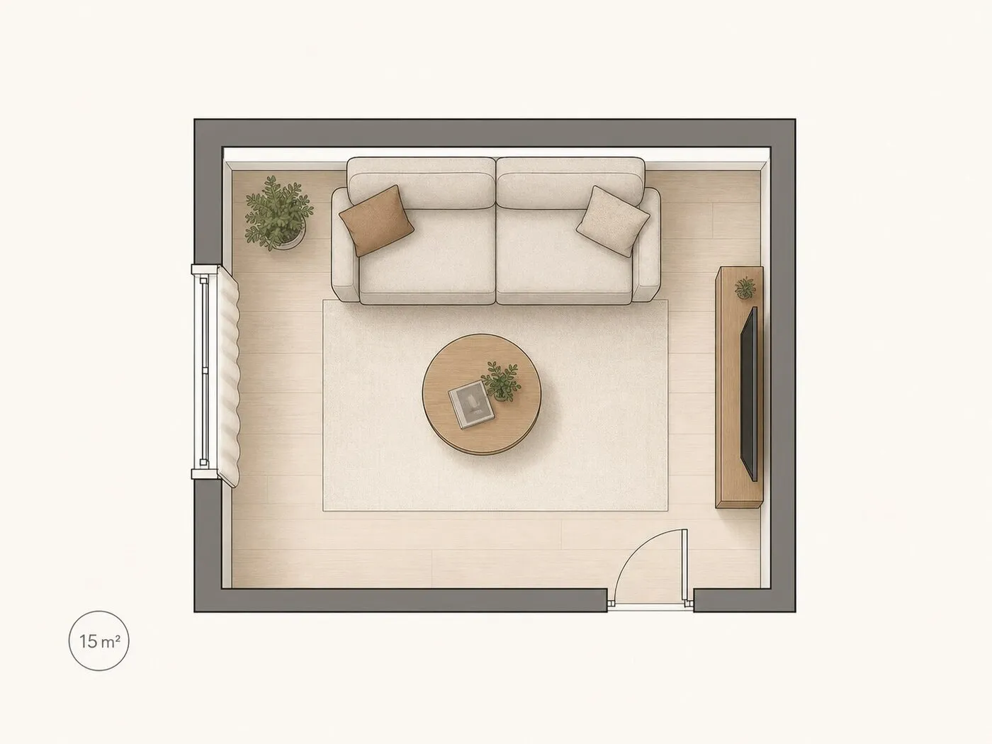 Grundriss-Logik 15 qm