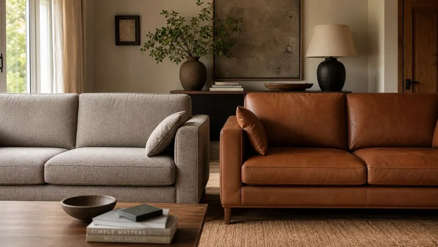 Zwei Sofas, zwei Materialwelten